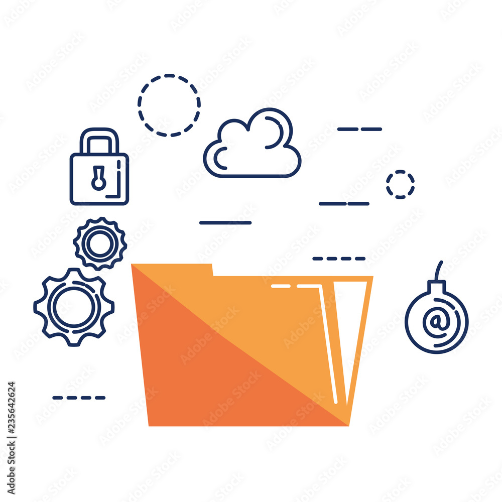 Poster folder document with security icons