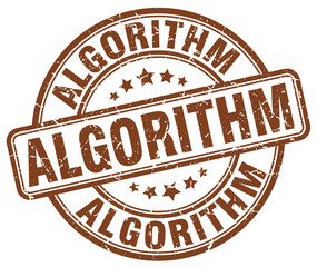 algorithm brown grunge stamp