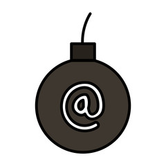 bomb explosive with arroba symbol