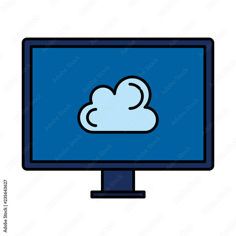 Poster computer desktop with cloud computing