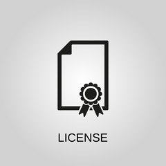 License icon. License symbol. Flat design. Stock - Vector illustration.