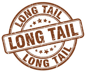 long tail brown grunge stamp