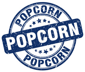 popcorn blue grunge round vintage rubber stamp