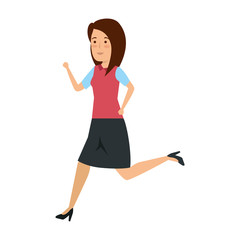 elegant businesswoman running character