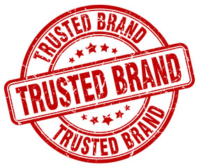 trusted brand red grunge round vintage rubber stamp