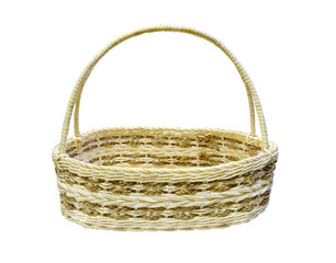 Fototapeta premium Blank rattan basket separated white background
