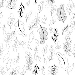 Texture with flowers and plants. Floral ornament. Original flowers pattern.
