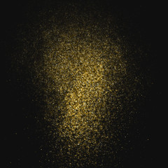 Gold Glitter Halftone Dotted Backdrop. Abstract Circular Retro Pattern. Pop Art Style Background. Golden Explosion Of Confetti. Digitally Generated Image. Vector Illustration, Eps 10.  