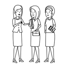 elegant businesswomen avatars characters