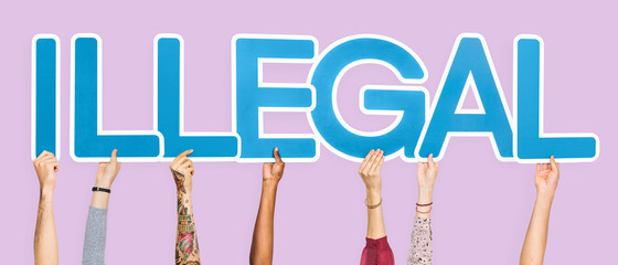 Blue letters forming the word illegal