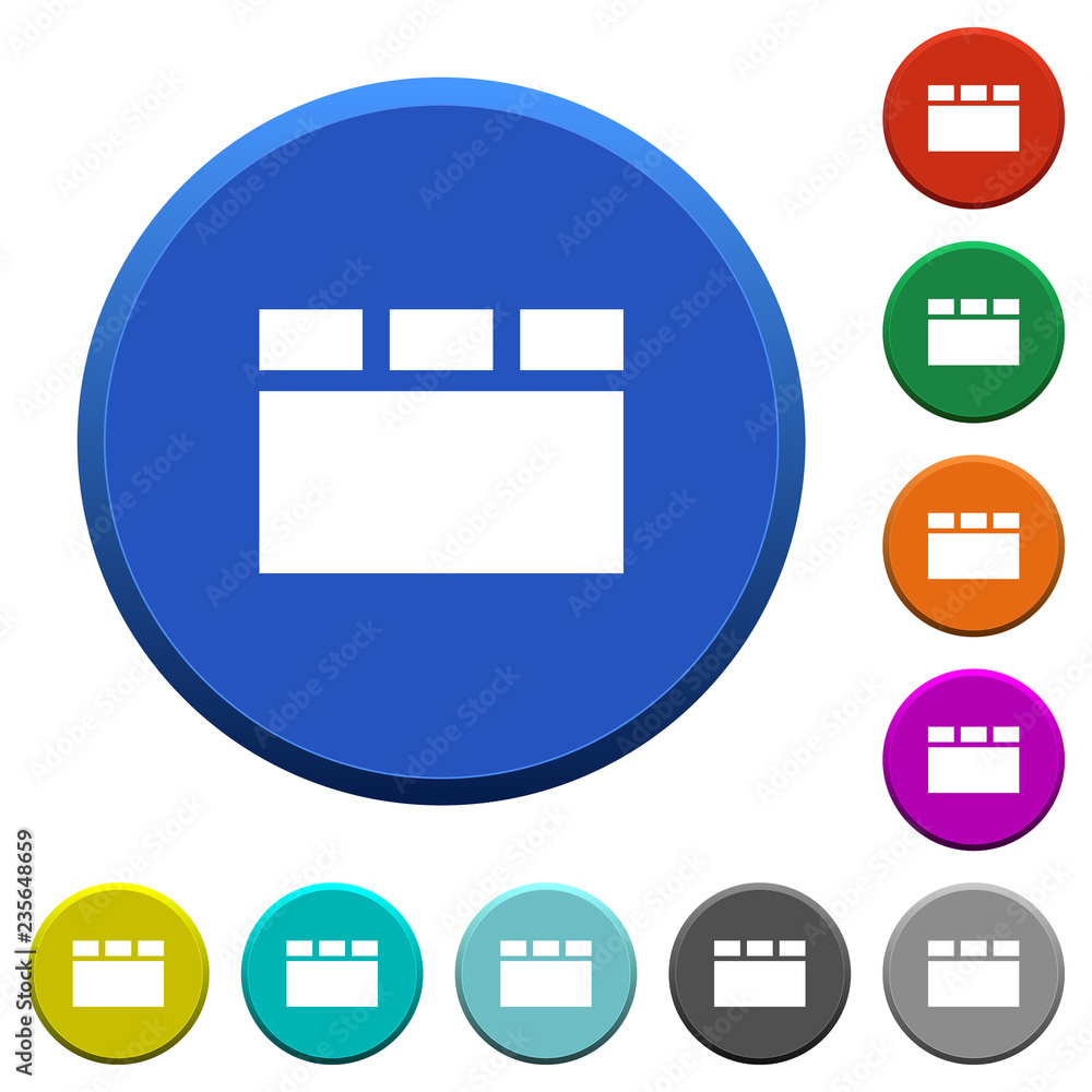 Poster horizontal tabbed layout beveled buttons