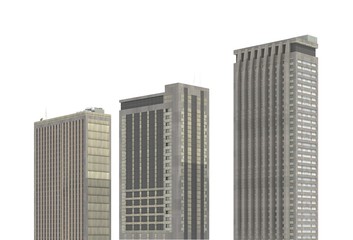 Obraz premium Modern buildings isolated on white background 3d illustration