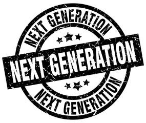 next generation round grunge black stamp