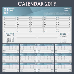 Calendar for 2019