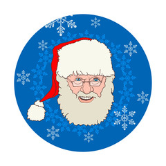 Santa Claus icon. Vector illustration of the logo which depicts Santa Claus.