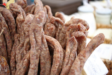Dry sausages, meat stick, jerky