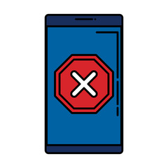 Obraz premium smartphone with denied mark icon