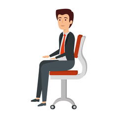 elegant businessman sitting in the chair
