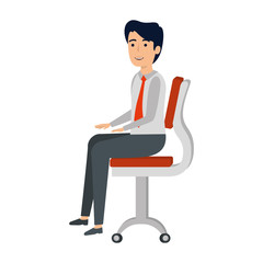 elegant businessman sitting in the chair