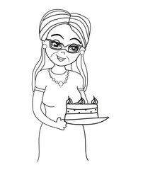 Grandma baked a delicious cake