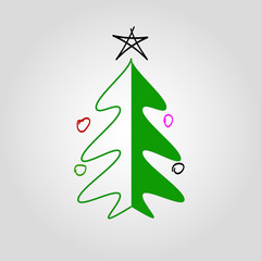 Christmas tree isolated vector icon 