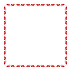 Square frame with Holly berry branch. Border for traditional ornamental wreath from plants for greeting cards for Merry Christmas and Happy New Year.