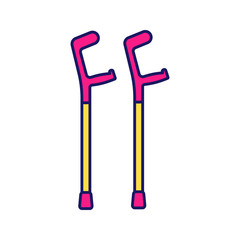 Elbow crutches color icon