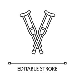 Axillary crutches linear icon