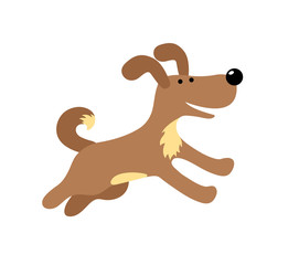 Cute cheerful dog jumping