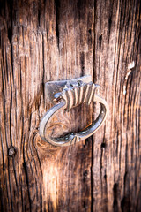 detail of an old door with knocker