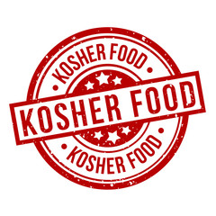 kosher food round red grunge stamp badge