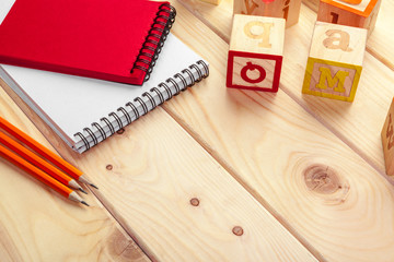 abc alphabet with paper note book