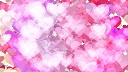 Naklejka premium Abstract background with various multicolored hearts. Big and small.