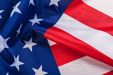 Beautifully waving star and striped American flag