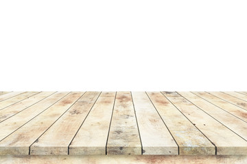 wood table or wood floor isolated on white