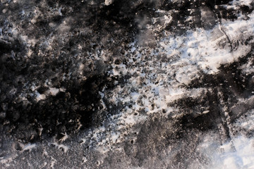 Texture of ice on baikal lake in winter. Cracked ice texture.