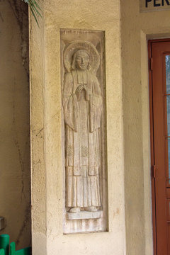 figure of a Catholic Saint in the niche