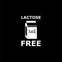 Lactose free logo, lactose free icon on dark background