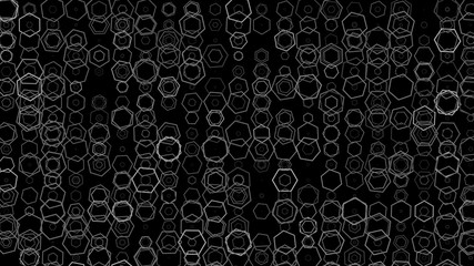 Abstract background pattern with a variety of hexagons. Multicolored background.