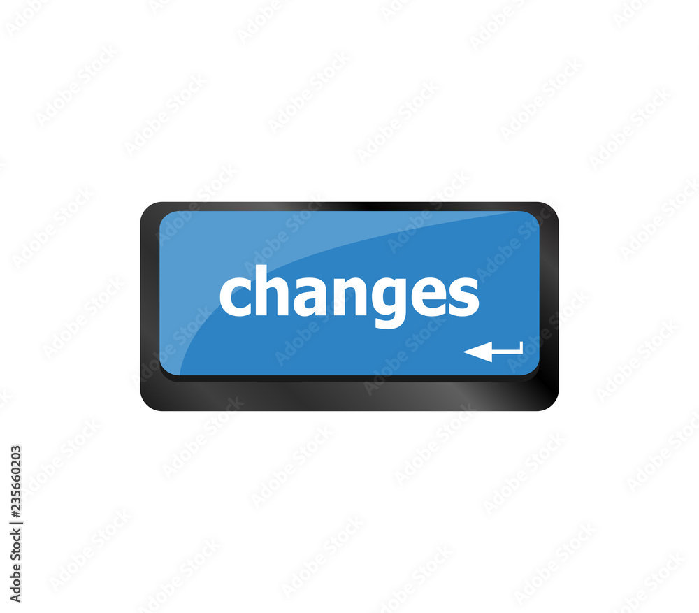 Poster changes ahead concept with key on keyboard