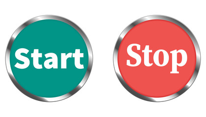 Start Stop  Button. flat style