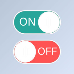 On  off switches.Flat icon On and Off Toggle switch button 