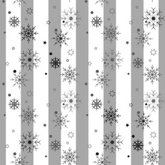 Christmas seamless pattern black and white snowflake background