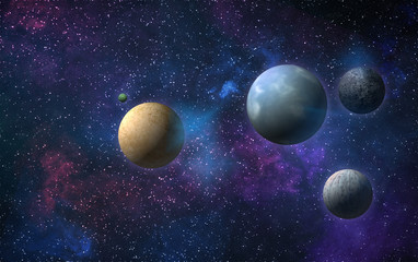 Obraz na płótnie Canvas Planets in space