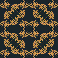 seamless geometric abstract pattern with floral motive