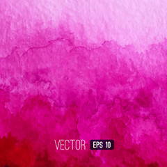 Vector pink watercolour background. Watercolor texture. Decoration design element. Textured backdrop. Square banner. Hand drawn design element.