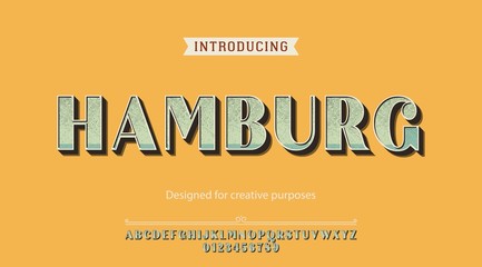 Hamburg typeface.For labels and different type designs 