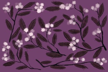 floral olive pattern design