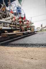 Road construction in Thailand, picture blurred