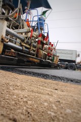 Road construction in Thailand, picture blurred